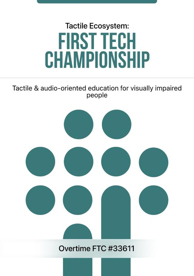 Braille book cover — Tactile Ecosystem: FIRST Tech Championship by Overtime FTC #33611